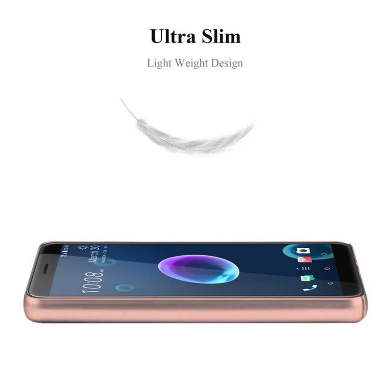 Cadorabo Hülle kompatibel mit HTC Desire 12 Hard Case Schutzhülle in Metall Optik gegen Kratzer und Stöße