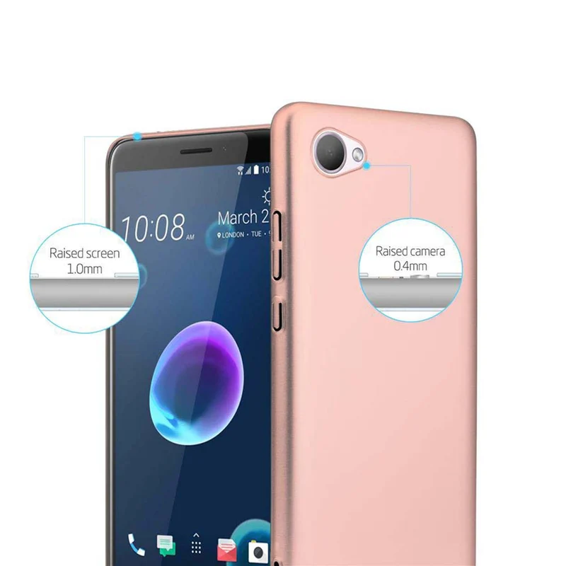 Cadorabo Hülle kompatibel mit HTC Desire 12 Hard Case Schutzhülle in Metall Optik gegen Kratzer und Stöße