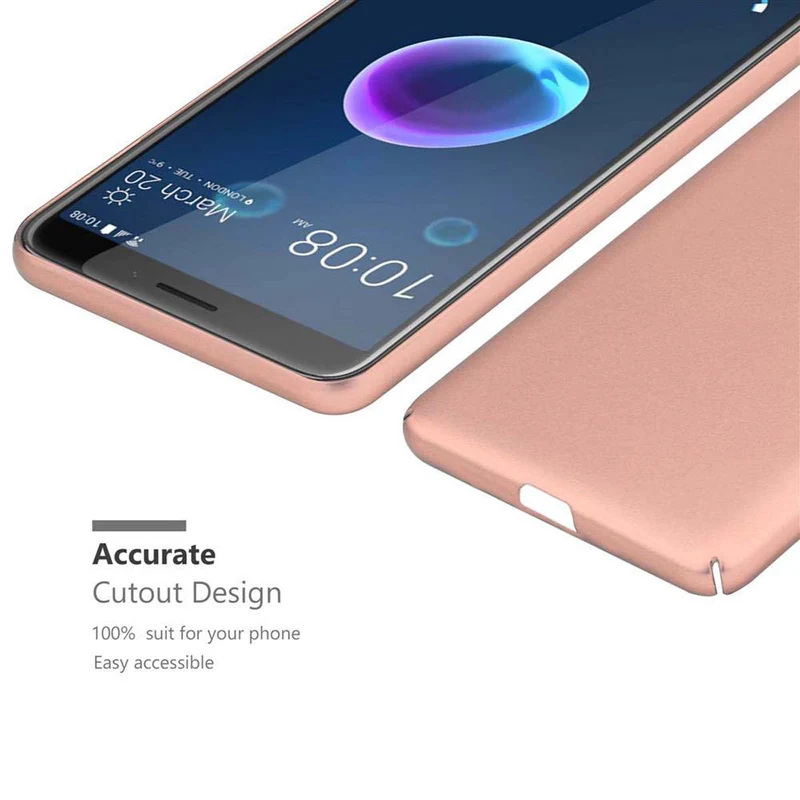 Cadorabo Hülle kompatibel mit HTC Desire 12 Hard Case Schutzhülle in Metall Optik gegen Kratzer und Stöße