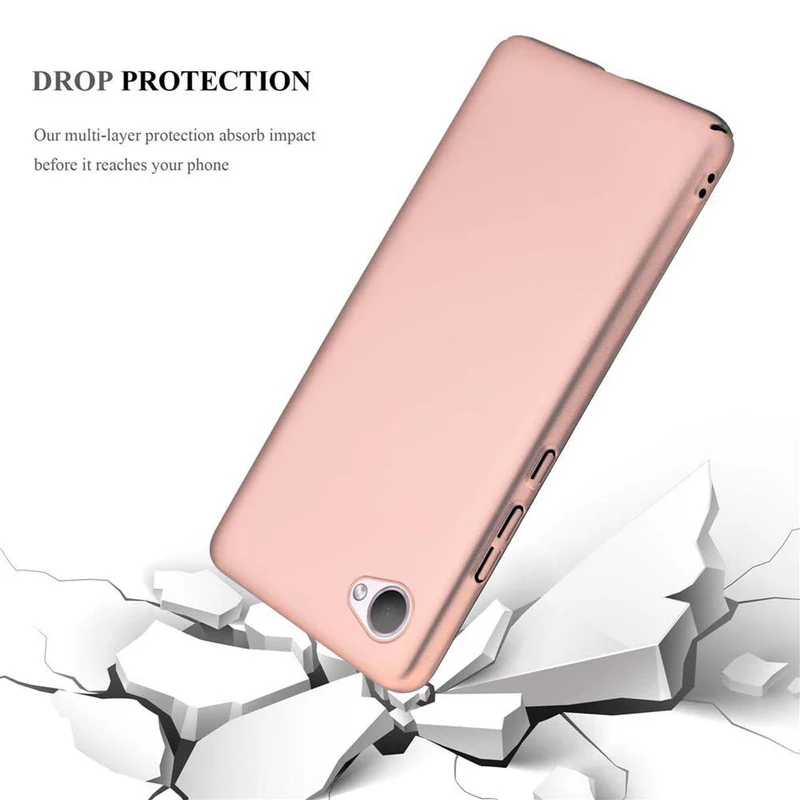 Cadorabo Hülle kompatibel mit HTC Desire 12 Hard Case Schutzhülle in Metall Optik gegen Kratzer und Stöße
