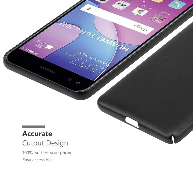 Cadorabo Hülle kompatibel mit Huawei Y6 PRO 2017 Hard Case Schutzhülle in Metall Optik gegen Kratzer und Stöße