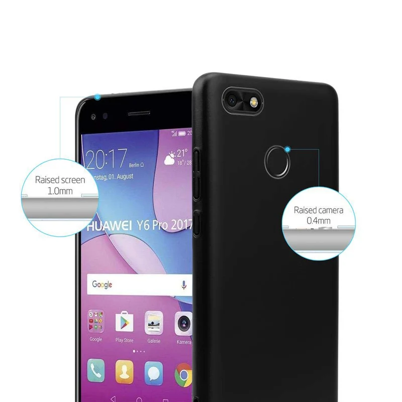 Cadorabo Hülle kompatibel mit Huawei Y6 PRO 2017 Hard Case Schutzhülle in Metall Optik gegen Kratzer und Stöße