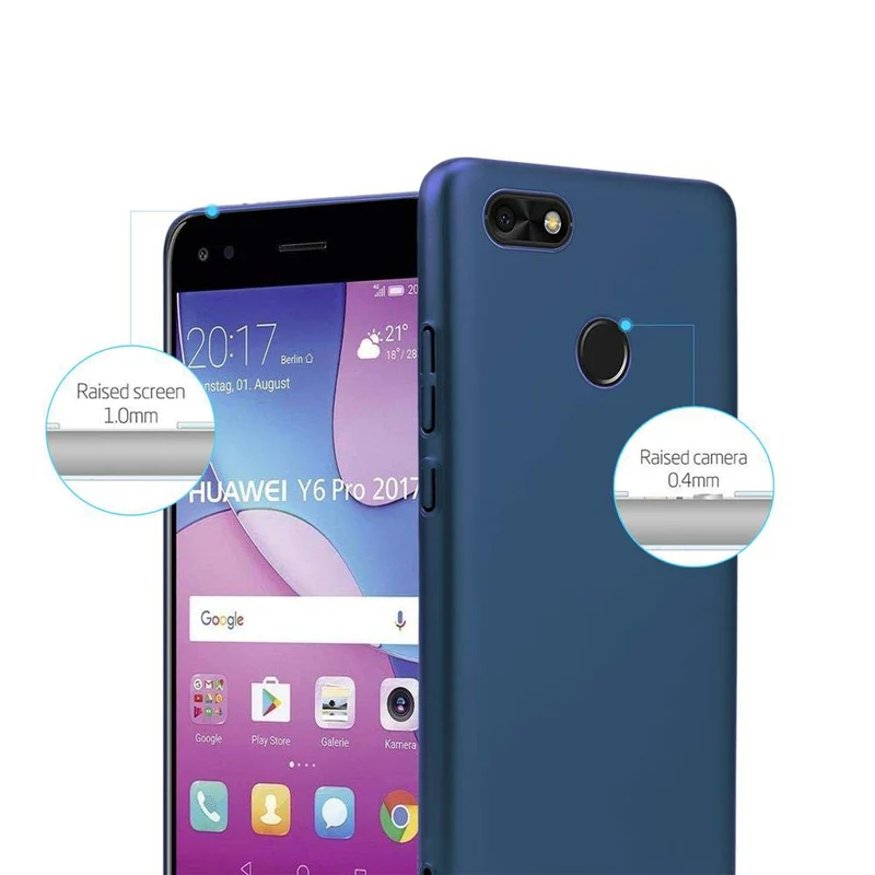 Cadorabo Hülle kompatibel mit Huawei Y6 PRO 2017 Hard Case Schutzhülle in Metall Optik gegen Kratzer und Stöße