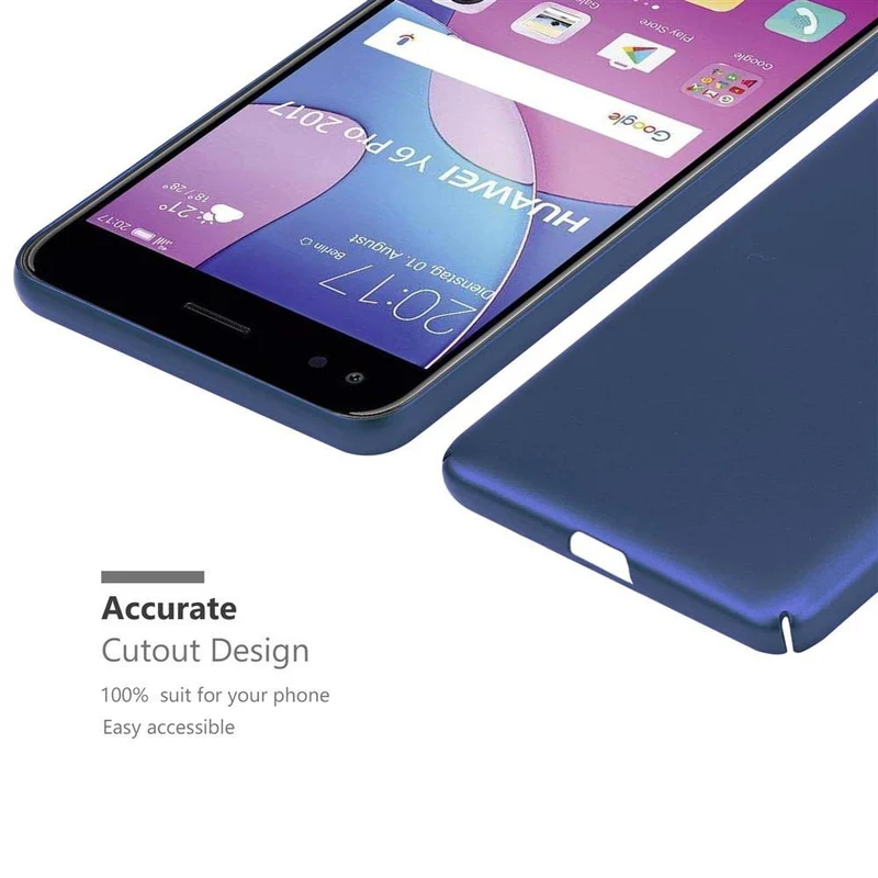 Cadorabo Hülle kompatibel mit Huawei Y6 PRO 2017 Hard Case Schutzhülle in Metall Optik gegen Kratzer und Stöße