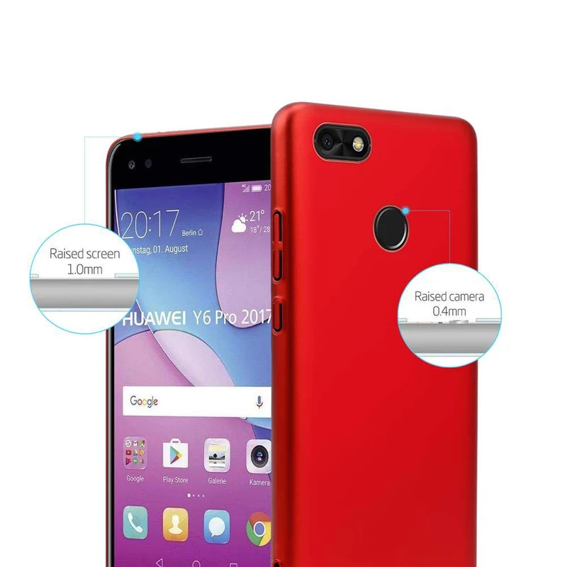 Cadorabo Hülle kompatibel mit Huawei Y6 PRO 2017 Hard Case Schutzhülle in Metall Optik gegen Kratzer und Stöße