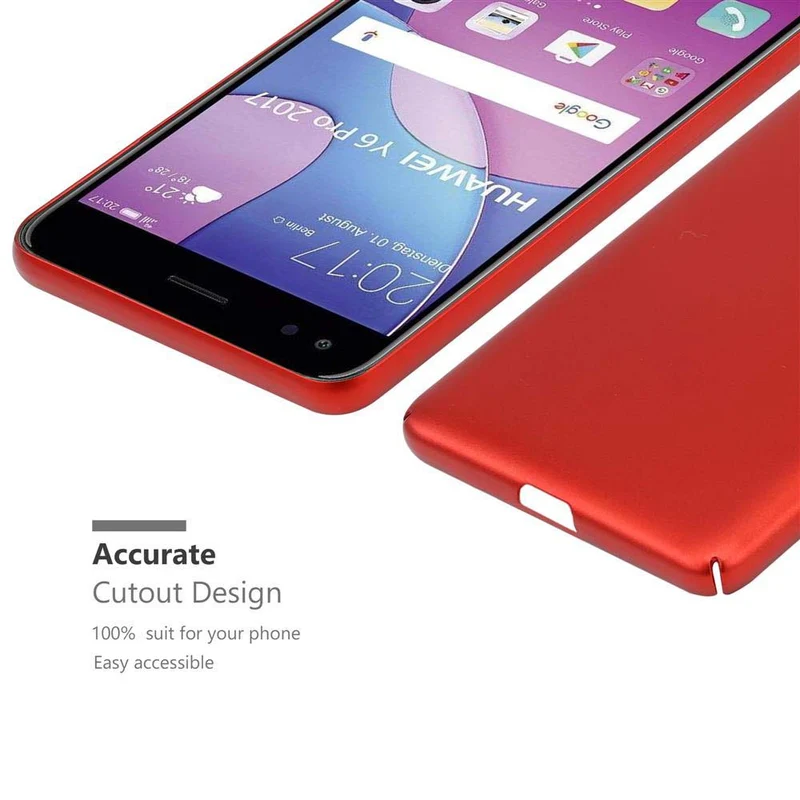 Cadorabo Hülle kompatibel mit Huawei Y6 PRO 2017 Hard Case Schutzhülle in Metall Optik gegen Kratzer und Stöße