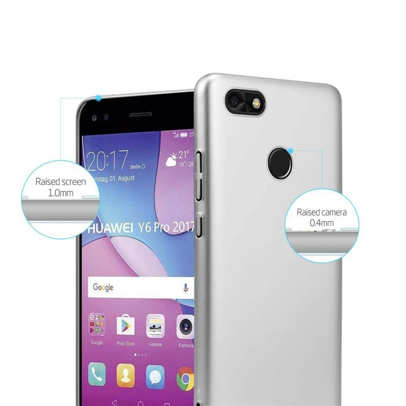Cadorabo Hülle kompatibel mit Huawei Y6 PRO 2017 Hard Case Schutzhülle in Metall Optik gegen Kratzer und Stöße