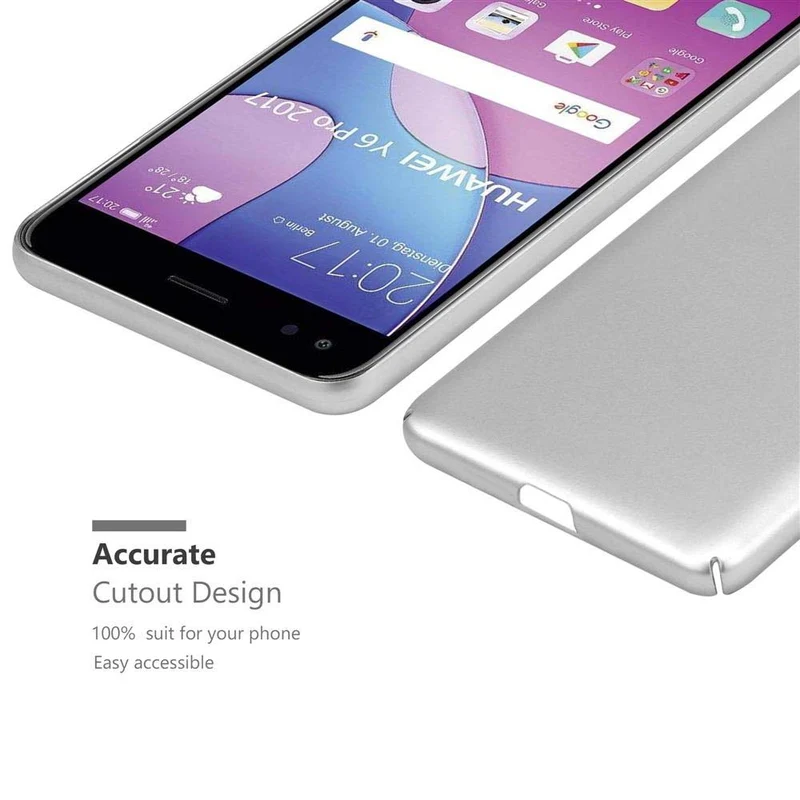 Cadorabo Hülle kompatibel mit Huawei Y6 PRO 2017 Hard Case Schutzhülle in Metall Optik gegen Kratzer und Stöße