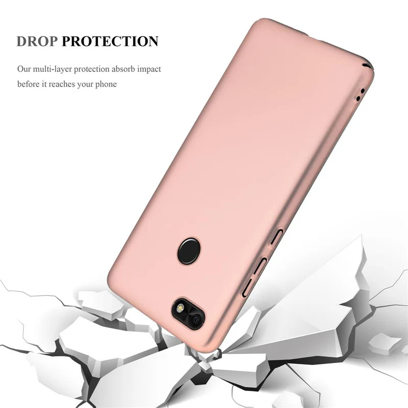 Cadorabo Hülle kompatibel mit Huawei Y6 PRO 2017 Hard Case Schutzhülle in Metall Optik gegen Kratzer und Stöße