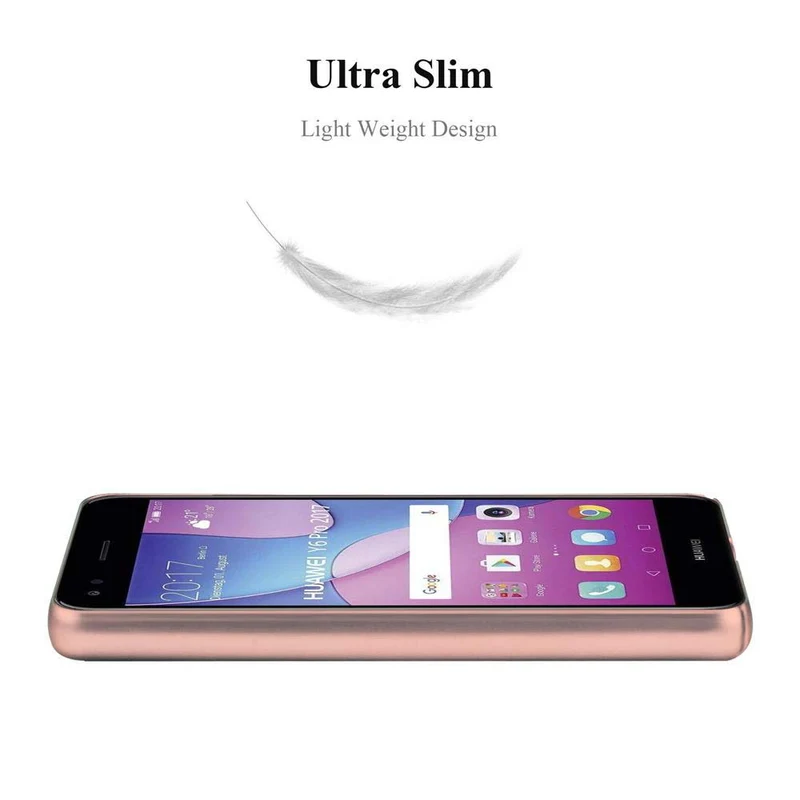 Cadorabo Hülle kompatibel mit Huawei Y6 PRO 2017 Hard Case Schutzhülle in Metall Optik gegen Kratzer und Stöße