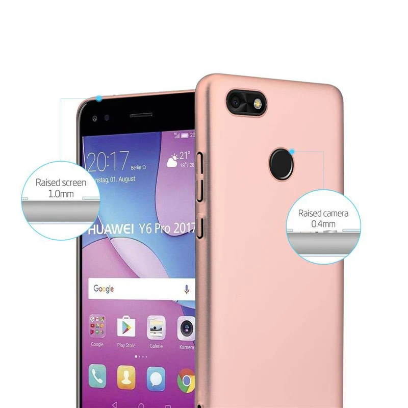 Cadorabo Hülle kompatibel mit Huawei Y6 PRO 2017 Hard Case Schutzhülle in Metall Optik gegen Kratzer und Stöße