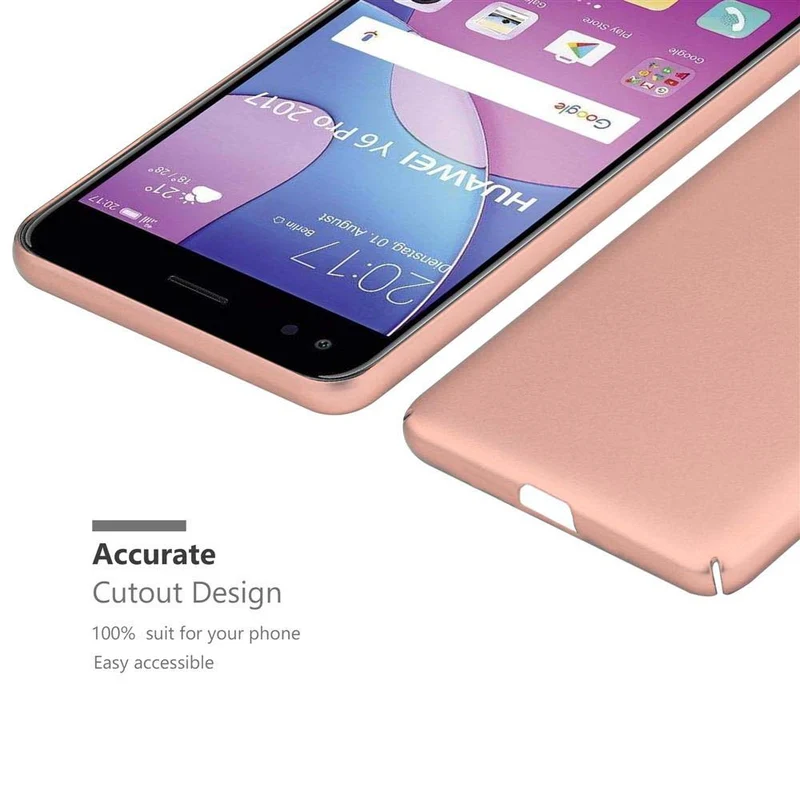 Cadorabo Hülle kompatibel mit Huawei Y6 PRO 2017 Hard Case Schutzhülle in Metall Optik gegen Kratzer und Stöße