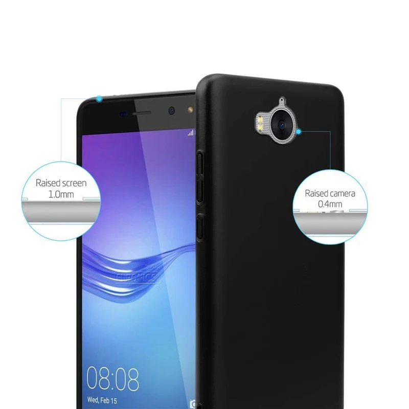 Cadorabo Hülle kompatibel mit Huawei Y5 2017 / Y6 2017 Hard Case Schutzhülle in Metall Optik gegen Kratzer und Stöße