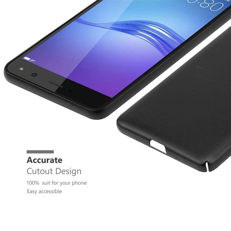 Cadorabo Hülle kompatibel mit Huawei Y5 2017 / Y6 2017 Hard Case Schutzhülle in Metall Optik gegen Kratzer und Stöße