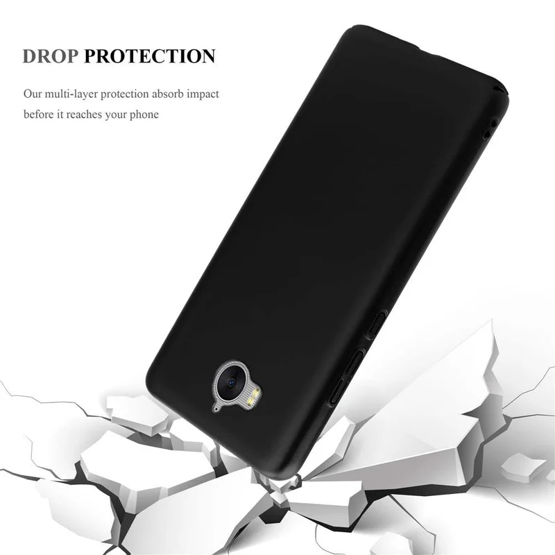 Cadorabo Hülle kompatibel mit Huawei Y5 2017 / Y6 2017 Hard Case Schutzhülle in Metall Optik gegen Kratzer und Stöße
