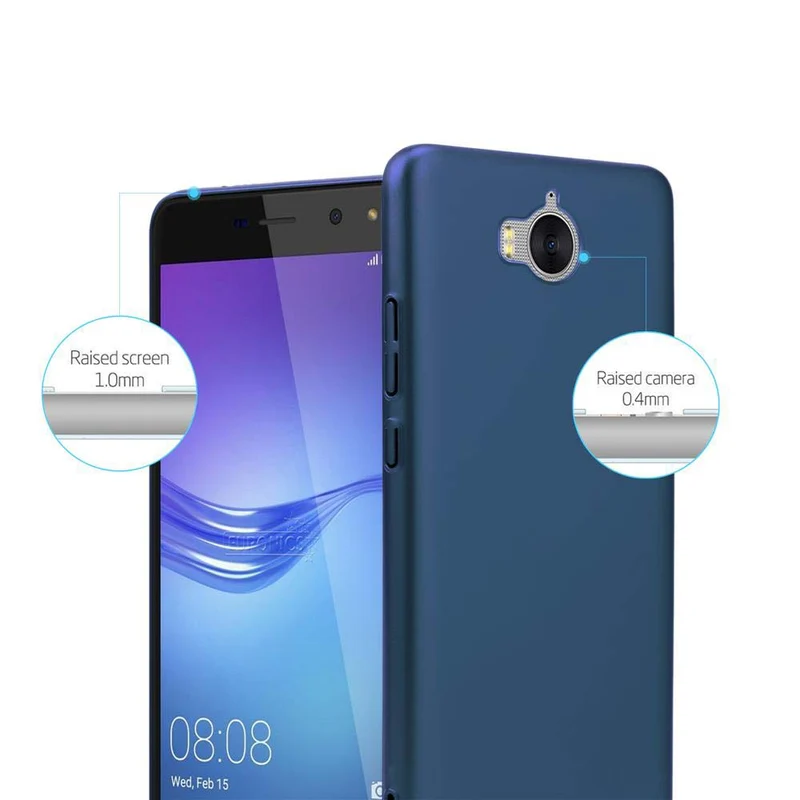 Cadorabo Hülle kompatibel mit Huawei Y5 2017 / Y6 2017 Hard Case Schutzhülle in Metall Optik gegen Kratzer und Stöße