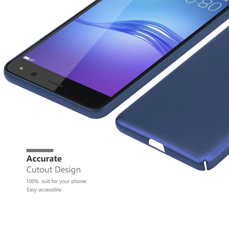 Cadorabo Hülle kompatibel mit Huawei Y5 2017 / Y6 2017 Hard Case Schutzhülle in Metall Optik gegen Kratzer und Stöße