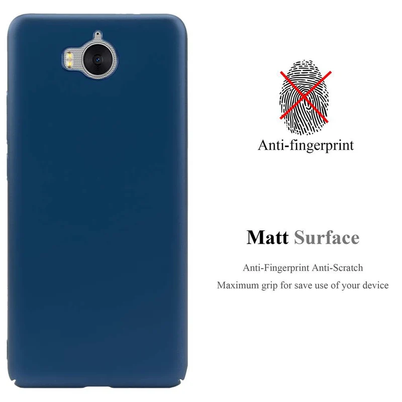 Cadorabo Hülle kompatibel mit Huawei Y5 2017 / Y6 2017 Hard Case Schutzhülle in Metall Optik gegen Kratzer und Stöße