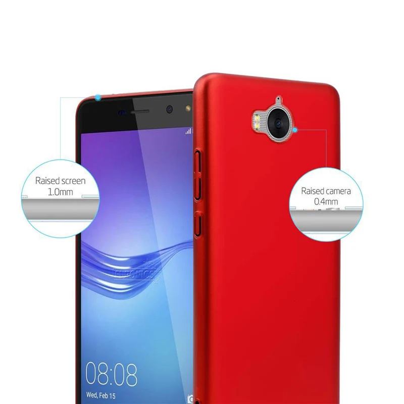 Cadorabo Hülle kompatibel mit Huawei Y5 2017 / Y6 2017 Hard Case Schutzhülle in Metall Optik gegen Kratzer und Stöße