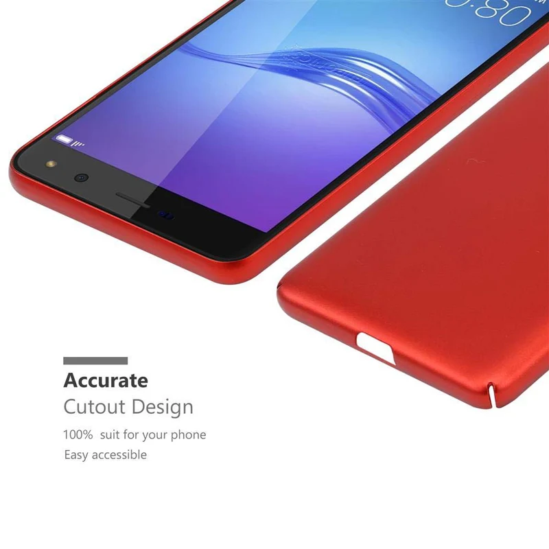 Cadorabo Hülle kompatibel mit Huawei Y5 2017 / Y6 2017 Hard Case Schutzhülle in Metall Optik gegen Kratzer und Stöße