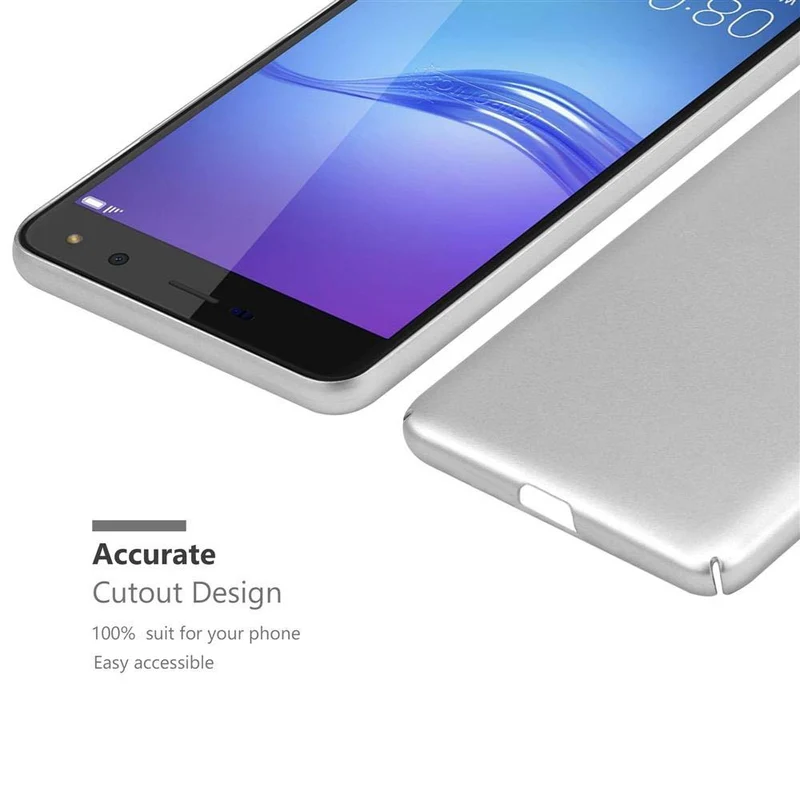 Cadorabo Hülle kompatibel mit Huawei Y5 2017 / Y6 2017 Hard Case Schutzhülle in Metall Optik gegen Kratzer und Stöße