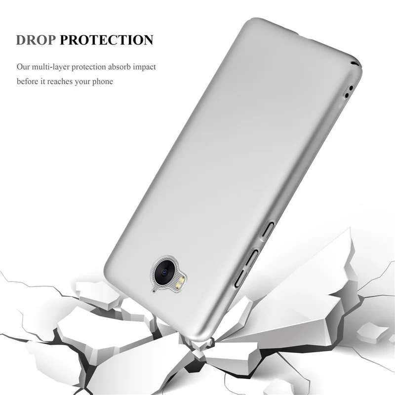 Cadorabo Hülle kompatibel mit Huawei Y5 2017 / Y6 2017 Hard Case Schutzhülle in Metall Optik gegen Kratzer und Stöße
