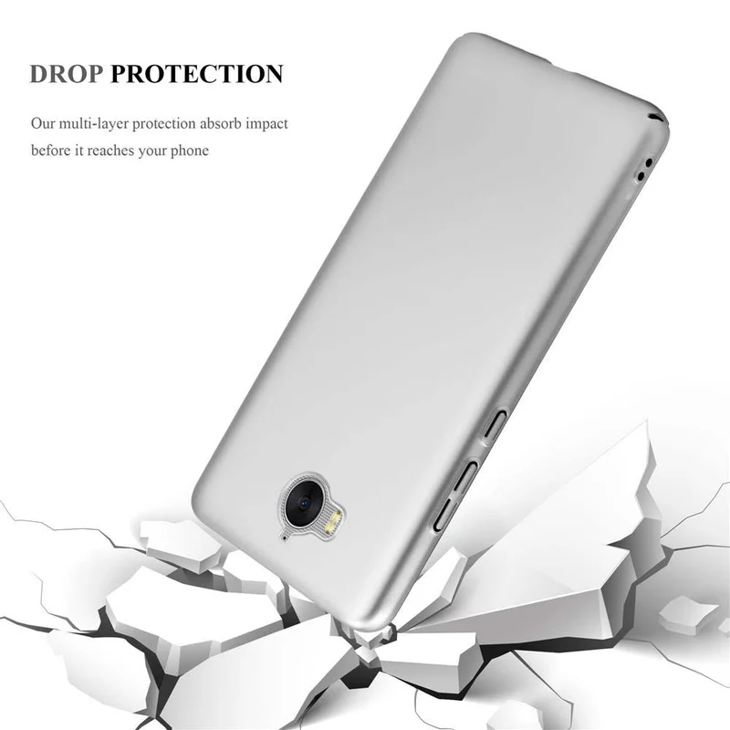 Cadorabo Hülle kompatibel mit Huawei Y5 2017 / Y6 2017 Hard Case Schutzhülle in Metall Optik gegen Kratzer und Stöße