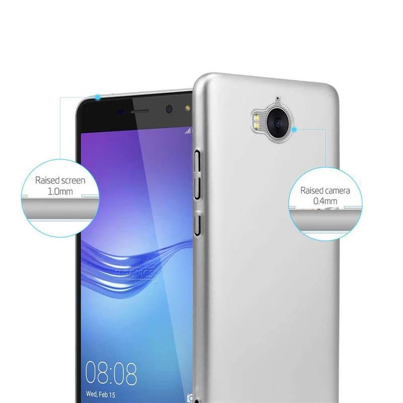 Cadorabo Hülle kompatibel mit Huawei Y5 2017 / Y6 2017 Hard Case Schutzhülle in Metall Optik gegen Kratzer und Stöße