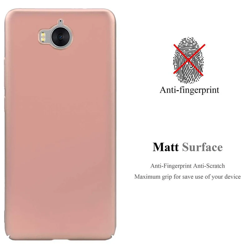 Cadorabo Hülle kompatibel mit Huawei Y5 2017 / Y6 2017 Hard Case Schutzhülle in Metall Optik gegen Kratzer und Stöße
