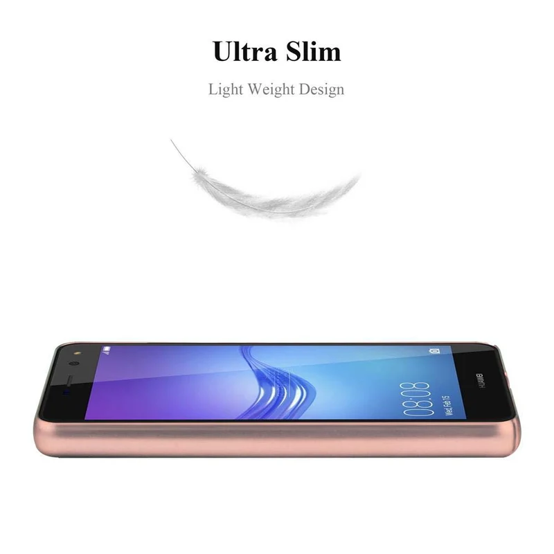 Cadorabo Hülle kompatibel mit Huawei Y5 2017 / Y6 2017 Hard Case Schutzhülle in Metall Optik gegen Kratzer und Stöße