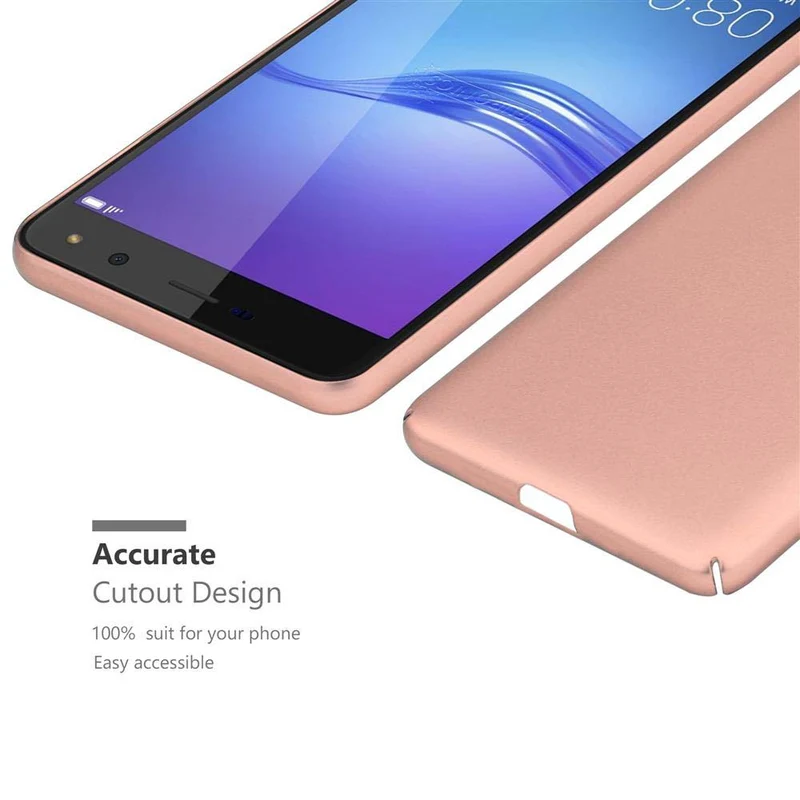 Cadorabo Hülle kompatibel mit Huawei Y5 2017 / Y6 2017 Hard Case Schutzhülle in Metall Optik gegen Kratzer und Stöße