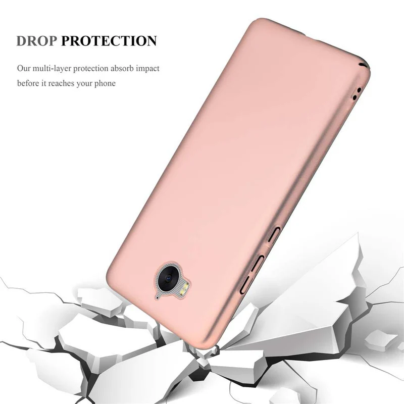 Cadorabo Hülle kompatibel mit Huawei Y5 2017 / Y6 2017 Hard Case Schutzhülle in Metall Optik gegen Kratzer und Stöße