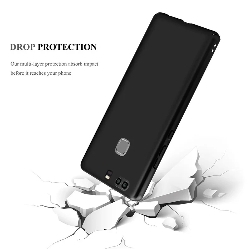 Cadorabo Hülle kompatibel mit Huawei P9 PLUS Hard Case Schutzhülle in Metall Optik gegen Kratzer und Stöße
