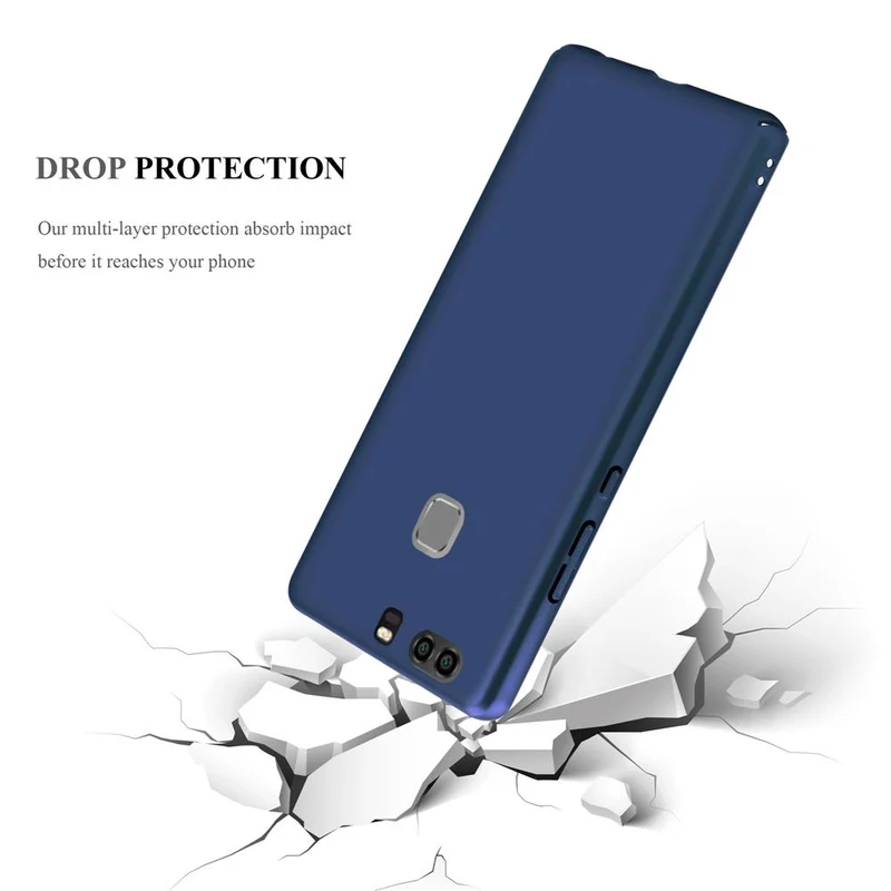 Cadorabo Hülle kompatibel mit Huawei P9 PLUS Hard Case Schutzhülle in Metall Optik gegen Kratzer und Stöße