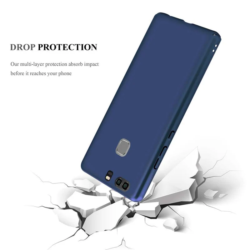 Cadorabo Hülle kompatibel mit Huawei P9 PLUS Hard Case Schutzhülle in Metall Optik gegen Kratzer und Stöße