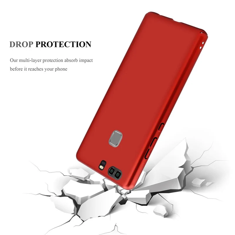 Cadorabo Hülle kompatibel mit Huawei P9 PLUS Hard Case Schutzhülle in Metall Optik gegen Kratzer und Stöße