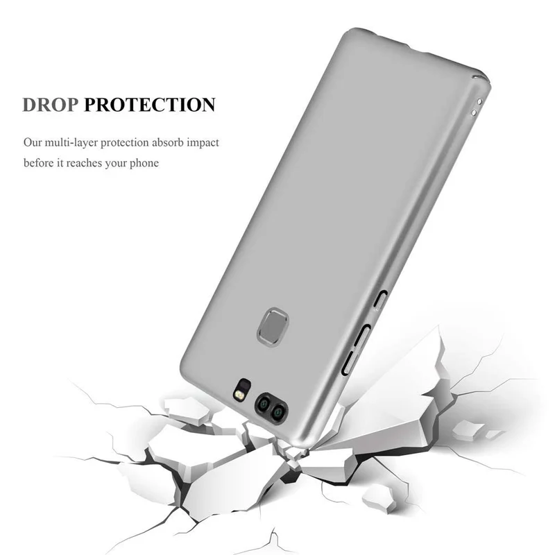 Cadorabo Hülle kompatibel mit Huawei P9 PLUS Hard Case Schutzhülle in Metall Optik gegen Kratzer und Stöße