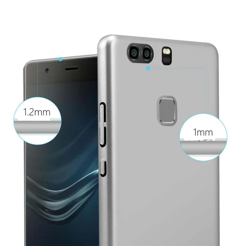 Cadorabo Hülle kompatibel mit Huawei P9 PLUS Hard Case Schutzhülle in Metall Optik gegen Kratzer und Stöße
