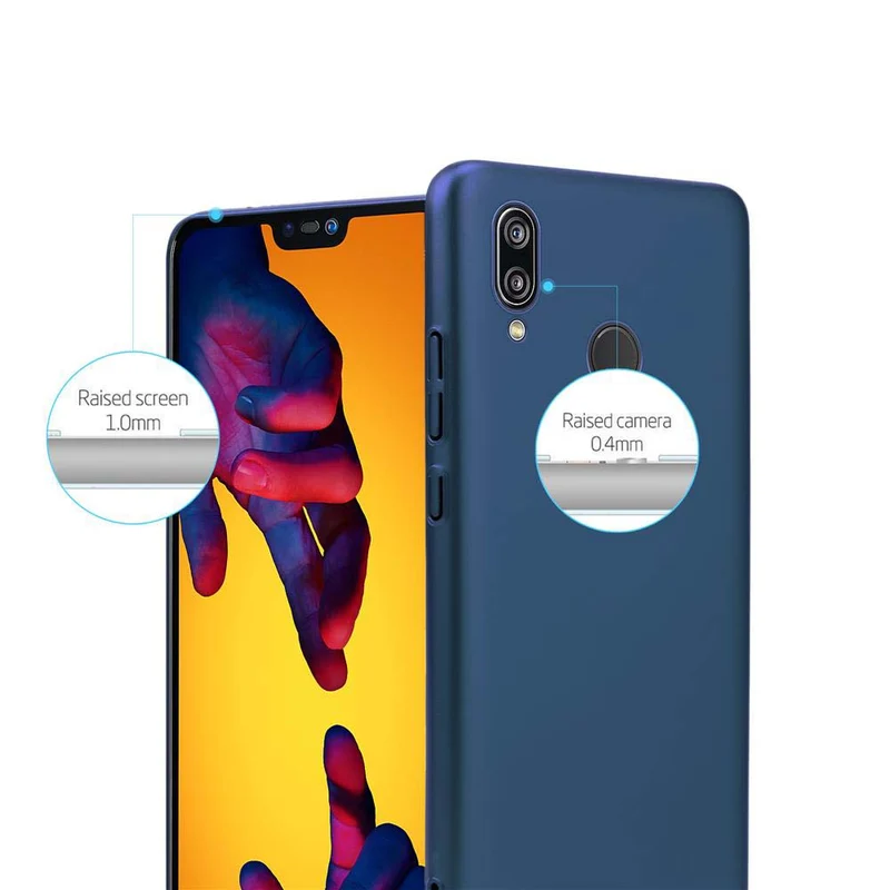 Cadorabo Hülle kompatibel mit Huawei P20 LITE 2018 / NOVA 3E Hard Case Schutzhülle in Metall Optik gegen Kratzer und Stöße