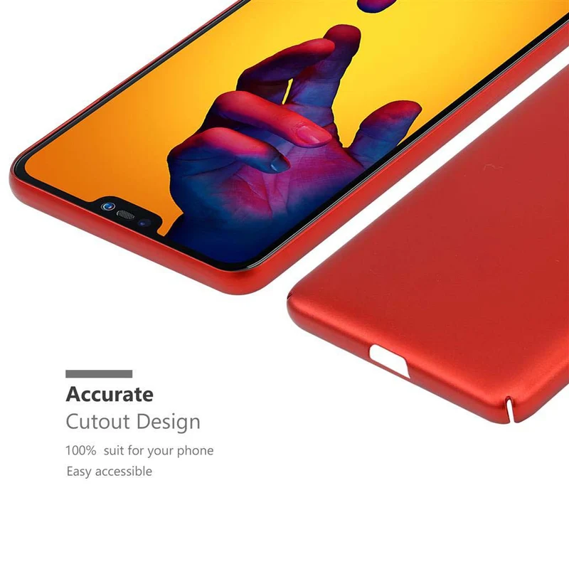 Cadorabo Hülle kompatibel mit Huawei P20 LITE 2018 / NOVA 3E Hard Case Schutzhülle in Metall Optik gegen Kratzer und Stöße
