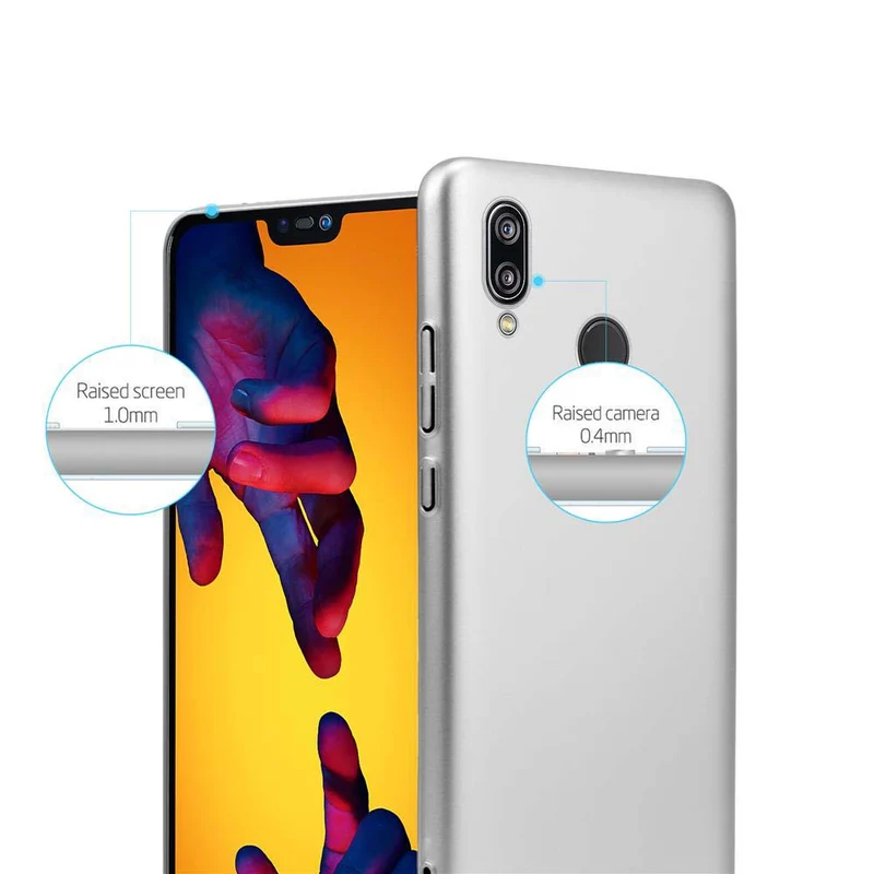 Cadorabo Hülle kompatibel mit Huawei P20 LITE 2018 / NOVA 3E Hard Case Schutzhülle in Metall Optik gegen Kratzer und Stöße