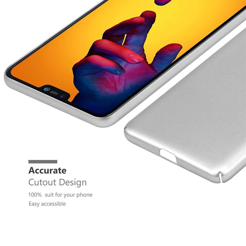 Cadorabo Hülle kompatibel mit Huawei P20 LITE 2018 / NOVA 3E Hard Case Schutzhülle in Metall Optik gegen Kratzer und Stöße