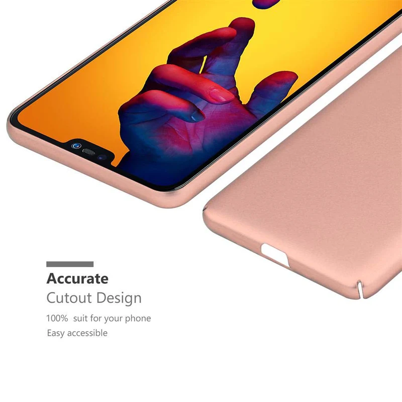 Cadorabo Hülle kompatibel mit Huawei P20 LITE 2018 / NOVA 3E Hard Case Schutzhülle in Metall Optik gegen Kratzer und Stöße