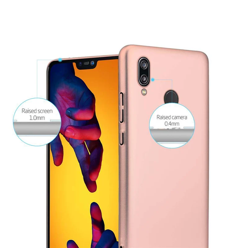 Cadorabo Hülle kompatibel mit Huawei P20 LITE 2018 / NOVA 3E Hard Case Schutzhülle in Metall Optik gegen Kratzer und Stöße