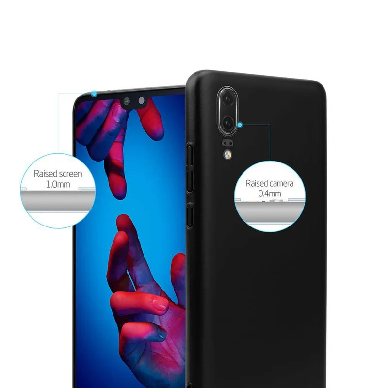 Cadorabo Hülle kompatibel mit Huawei P20 Hard Case Schutzhülle in Metall Optik gegen Kratzer und Stöße