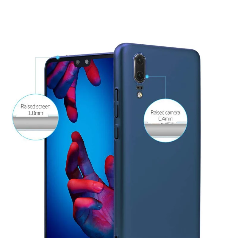 Cadorabo Hülle kompatibel mit Huawei P20 Hard Case Schutzhülle in Metall Optik gegen Kratzer und Stöße
