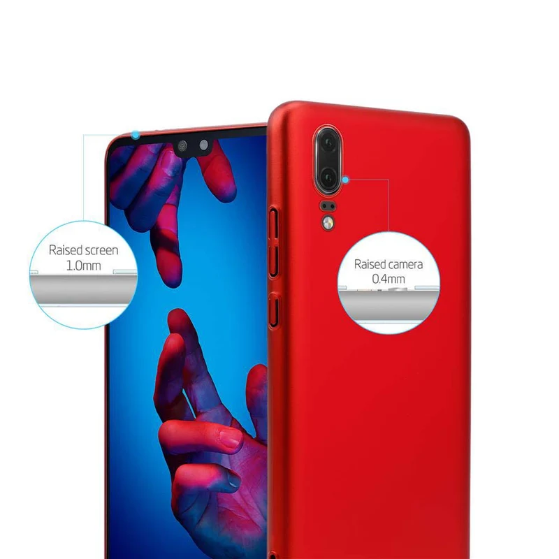 Cadorabo Hülle kompatibel mit Huawei P20 Hard Case Schutzhülle in Metall Optik gegen Kratzer und Stöße