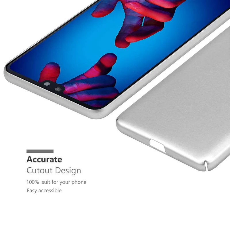 Cadorabo Hülle kompatibel mit Huawei P20 Hard Case Schutzhülle in Metall Optik gegen Kratzer und Stöße