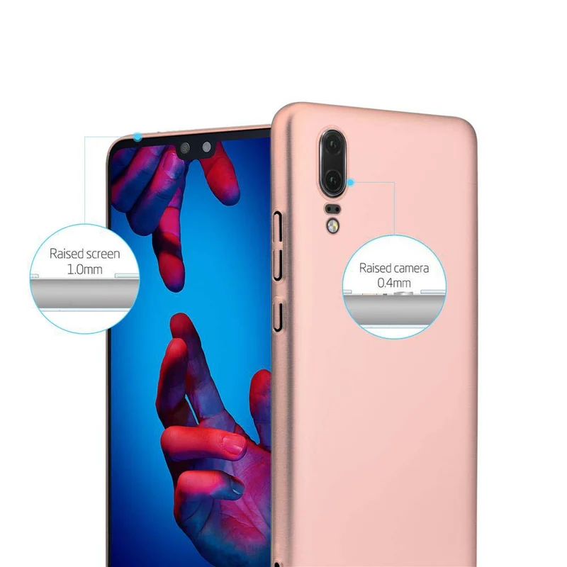 Cadorabo Hülle kompatibel mit Huawei P20 Hard Case Schutzhülle in Metall Optik gegen Kratzer und Stöße