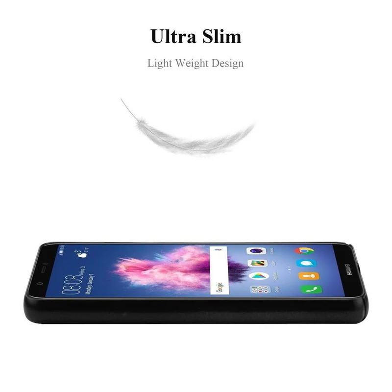 Cadorabo Hülle kompatibel mit Huawei P SMART 2018 / Enjoy 7S Hard Case Schutzhülle in Metall Optik gegen Kratzer und Stöße